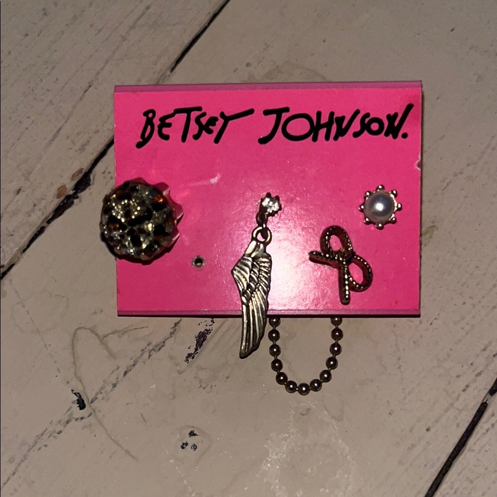 Betsey Johnson Gold and Silver Earring Set